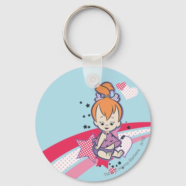 SMÅSTARNA™ på Rosa Rainbow Nyckelring (Framsida)