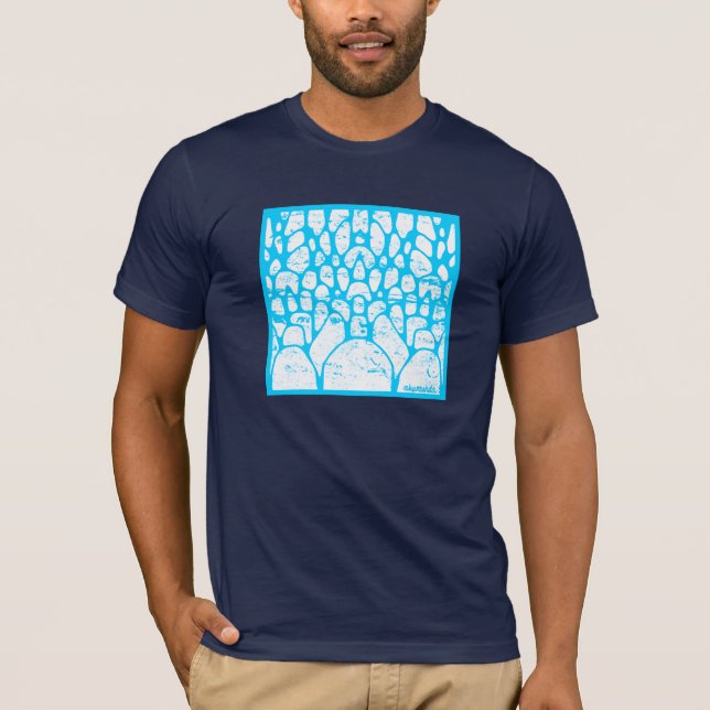 Småsten blått och vit tee shirt (Framsida)
