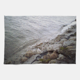 Småsten vid stranden kökshandduk