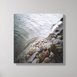 Småsten vid stranden - Oceanblå Trimmining Canvastryck