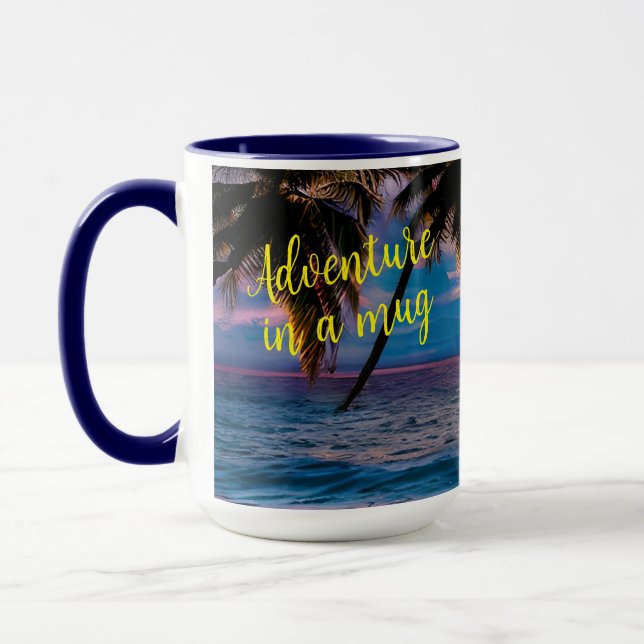 Småstranden personlig äventyr kaffe mugg (Vänster)