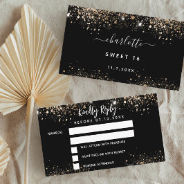 Småsvart guld-glitter-glitter party OSA Tilläggskort