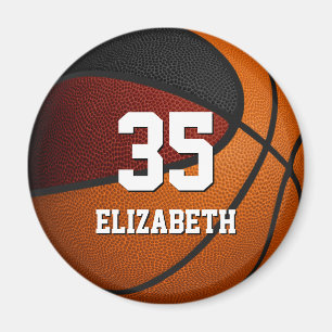 Småsvart lag i färg basketboll magnet