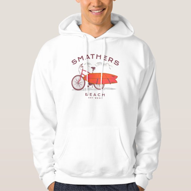 Smathers Beach Nyckel Väster Vintage Beach Surfing Hoodie (Framsida)
