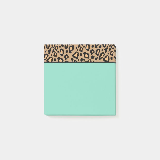 Småturkos Leopard Post IT Post-it Block (Framsida)