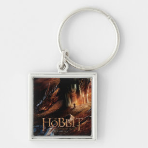 SMAUG™ Encircles BILBO BAGGINS™ Fyrkantig Silverfärgad Nyckelring