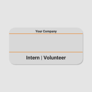 SMB Intern Volunteer Temporär Grått Dry Erase Namnbricka