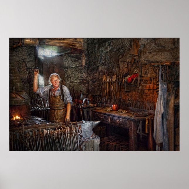 Smed - Arbetar i smedjan Poster (Framsidan)