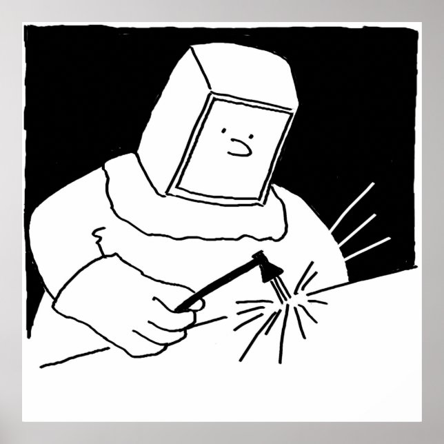 Smed eller svetsare svetsar plåt poster (Framsidan)