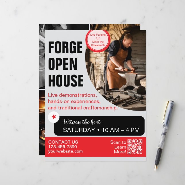 Smedja Öppet Hus Svartsmide Flyer  (Fram/Back In Situ)