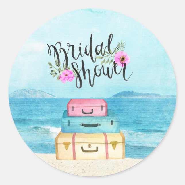 Smekmånad Bröllopsdusch Inbjudan Klistermärke (Framsida)