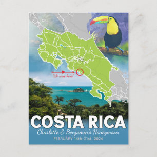 Smekmånad Minnen Costa Rica Karta Vykort