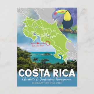 Smekmånad Minnen Costa Rica Karta Vykort