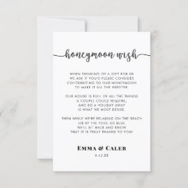 Smekmånad önskan Enclosure Card Inbjudningar
