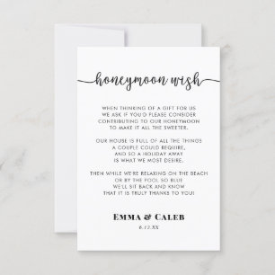 Smekmånad önskan Enclosure Card Inbjudningar