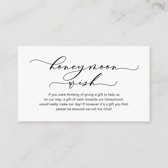 Smekmånad Önskar, Modern romantisk design Kuvert C Tilläggskort (Framsida)