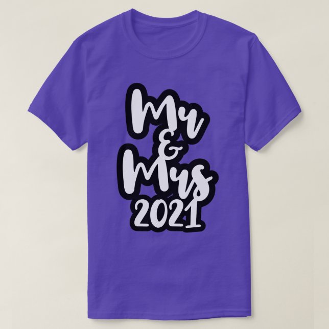 Smekmånad partner bröllop 2021 t shirt (Design framsida)