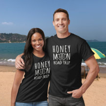 Smekmånad Road Trip Matchande Par T-Shirt