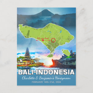 Smekmånad Semester Minnen - Bali Indonesien Karta Vykort