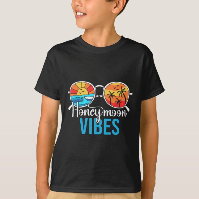 Smekmånad Vibes Par Resa Bröllop Brud Gro T Shirt (Framsida)