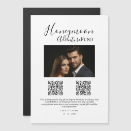 Smekmånadsfond Bröllopsskylt med QR-kod, Bröllop Magnetisk Inbjudningskort