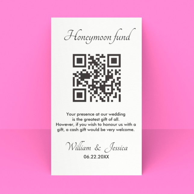 Smekmånadsfond med QR-kod Enclosure Kort (Skapare uppladdad)