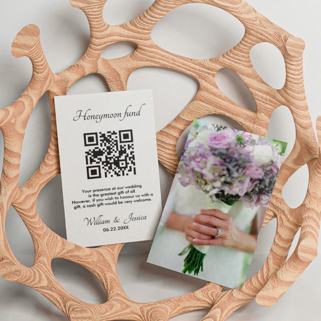 Smekmånadsfond med QR-kod och foto Tilläggskort (Skapare uppladdad)