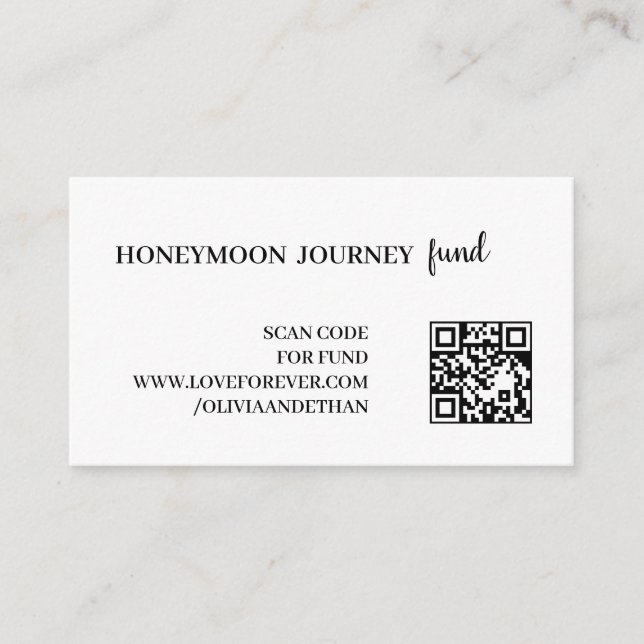 Smekmånadsfond Neutral QR Bröllopsdesign Tilläggskort (Framsida)