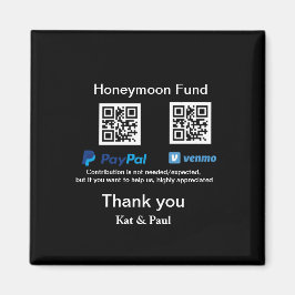 Smekmånadsfond PayPal Venmo QR-kod tack Magnet