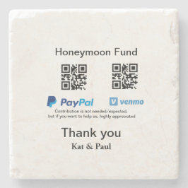 Smekmånadsfond PayPal Venmo QR-kod tack Stenunderlägg