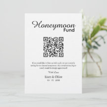 Smekmånadsfond QR-kodskylt, anpassad smekmånadssky