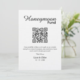 Smekmånadsfond QR-kodskylt, anpassad smekmånadssky Inbjudningar