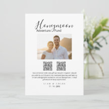 Smekmånadsfond QR-kodskylt, bröllopspeng present