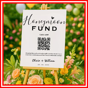Smekmånadsfond QR Modern Smekmånad Önskar Bröllop Poster