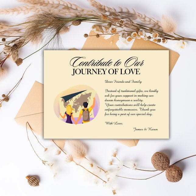 Smekmånadsfond Registreringskod Qr Code Bröllopspr Tilläggskort (Honeymoon Fund Registry Qr Code Wedding Gift Enclosure Card)