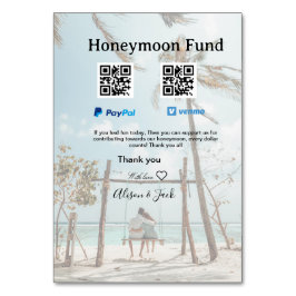 Smekmånadsfond venmo paypal donation Q R par Bordsnummer