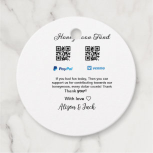 Smekmånadsfond venmo paypal donation Q R par Gåvor Etiketter