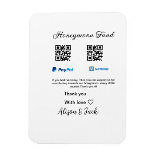 Smekmånadsfond venmo paypal donation Q R par Magnet