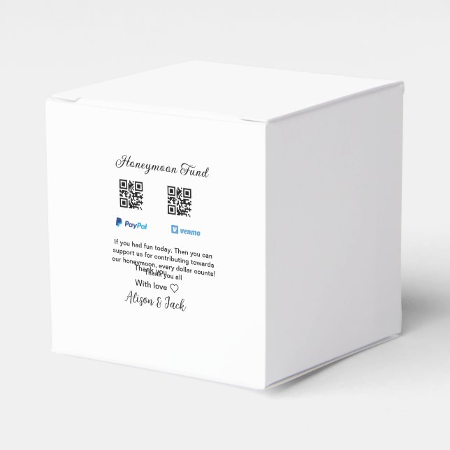 Smekmånadsfond venmo paypal-donation Q R-par Presentaskar (Framsidan Sidan)