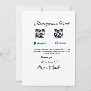 Smekmånadsfond venomo paypal donation Q R par Inbjudningar
