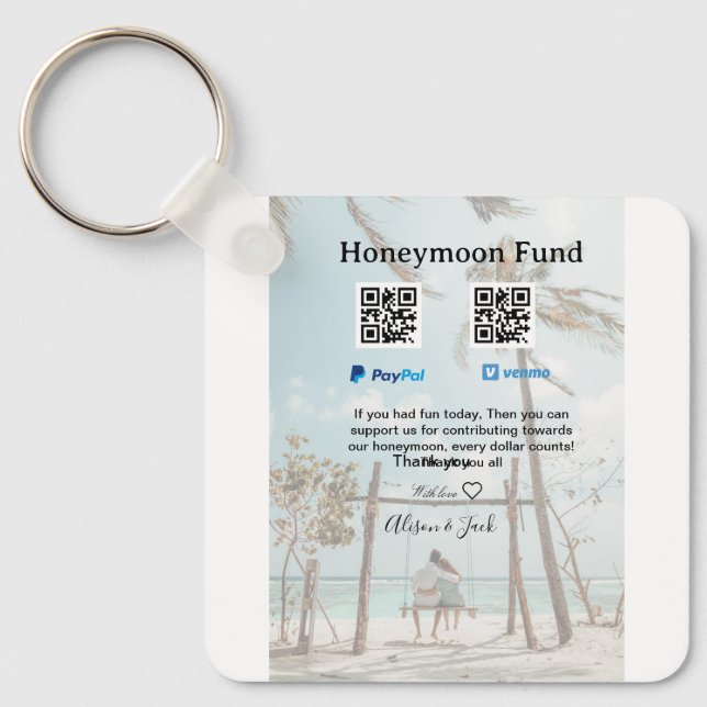 Smekmånadsfond venomo paypal donation Q R par Nyckelring (Framsida)