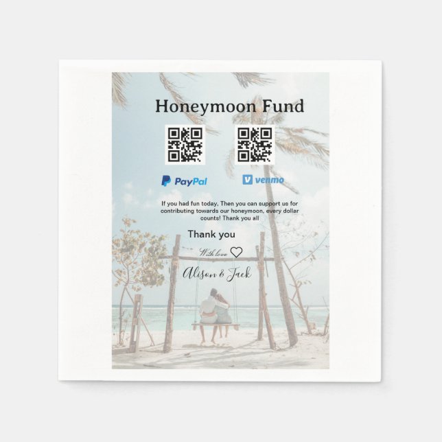 Smekmånadsfond venomo paypal donation Q R par Pappersservett (Framsidan)