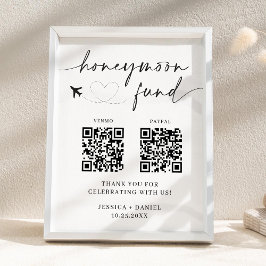 Smekmånadsfondskylt QR-kod – Bröllopsmottagning Poster
