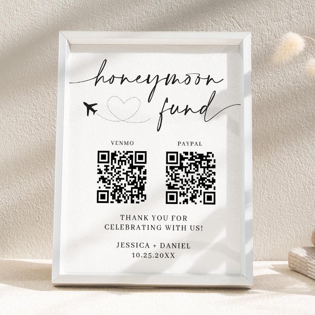 Smekmånadsfondskylt QR-kod – Bröllopsmottagning Poster (Skapare uppladdad)