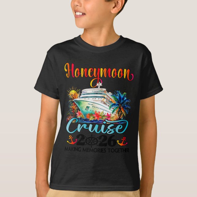 Smekmånadskryssning 2026 Nygifta Design T Shirt (Framsida)