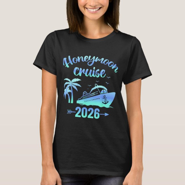Smekmånadskryssning Gifta 2026 Par Matchande T Shirt (Framsida)