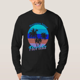 Smekmånadsön Florida Retro Tropiska Palmträd T Shirt