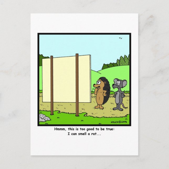 Smell a råtta: Tecknaden Råtta Vykort (Framsida)