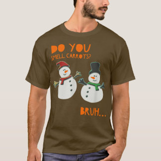 Smell Carrots T Funny Cute Snögubbe Christma Shirt