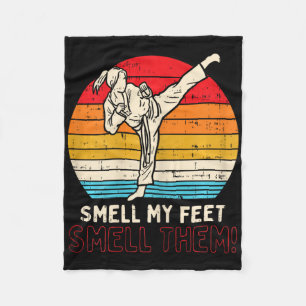 Smell Feet Girl Ponytail Kick Karate Taekwondo Kun Fleecefilt